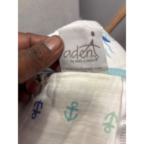 Aden + Anais Baby Muslin Blanket 47"x47" 100% Cotton Nautical Pattern - Picture 5 of 8